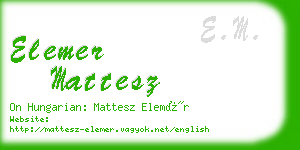 elemer mattesz business card